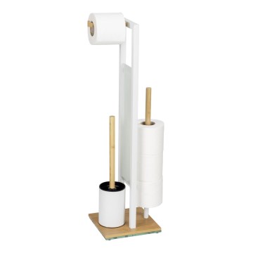 WENKO 26214100 - WC-sæt RIVALTA 18x70 cm brun/hvid