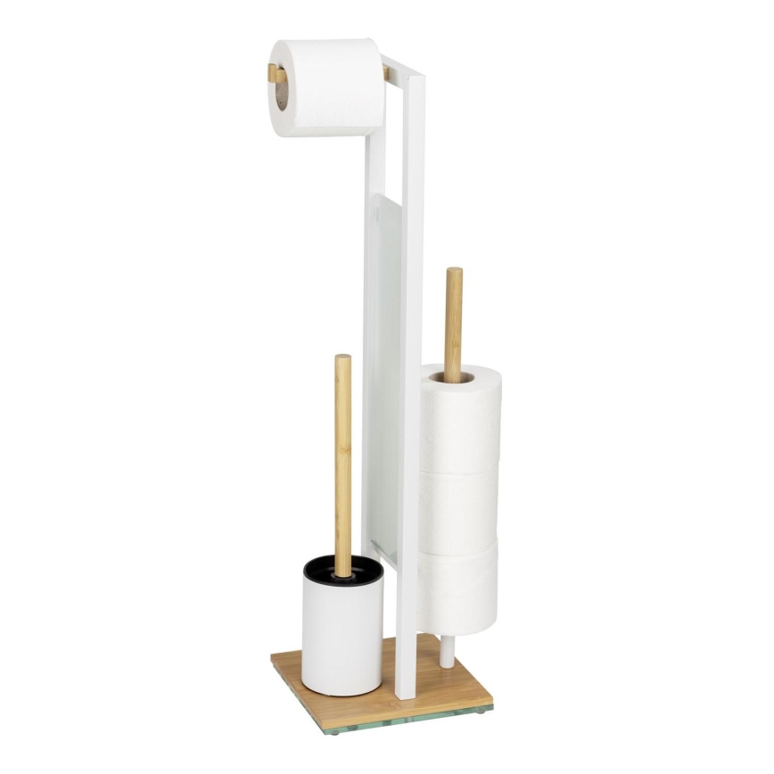WENKO 26214100 - WC-sæt RIVALTA 18x70 cm brun/hvid