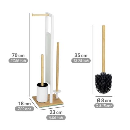WENKO 26214100 - WC-sæt RIVALTA 18x70 cm brun/hvid