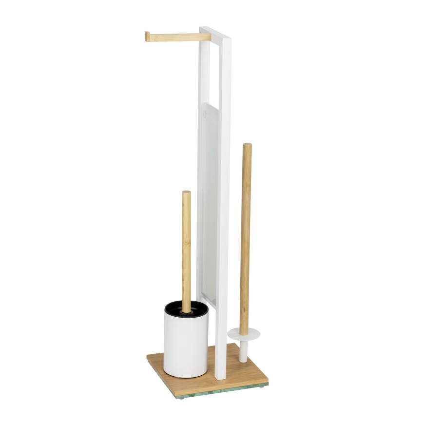 WENKO 26214100 - WC-sæt RIVALTA 18x70 cm brun/hvid