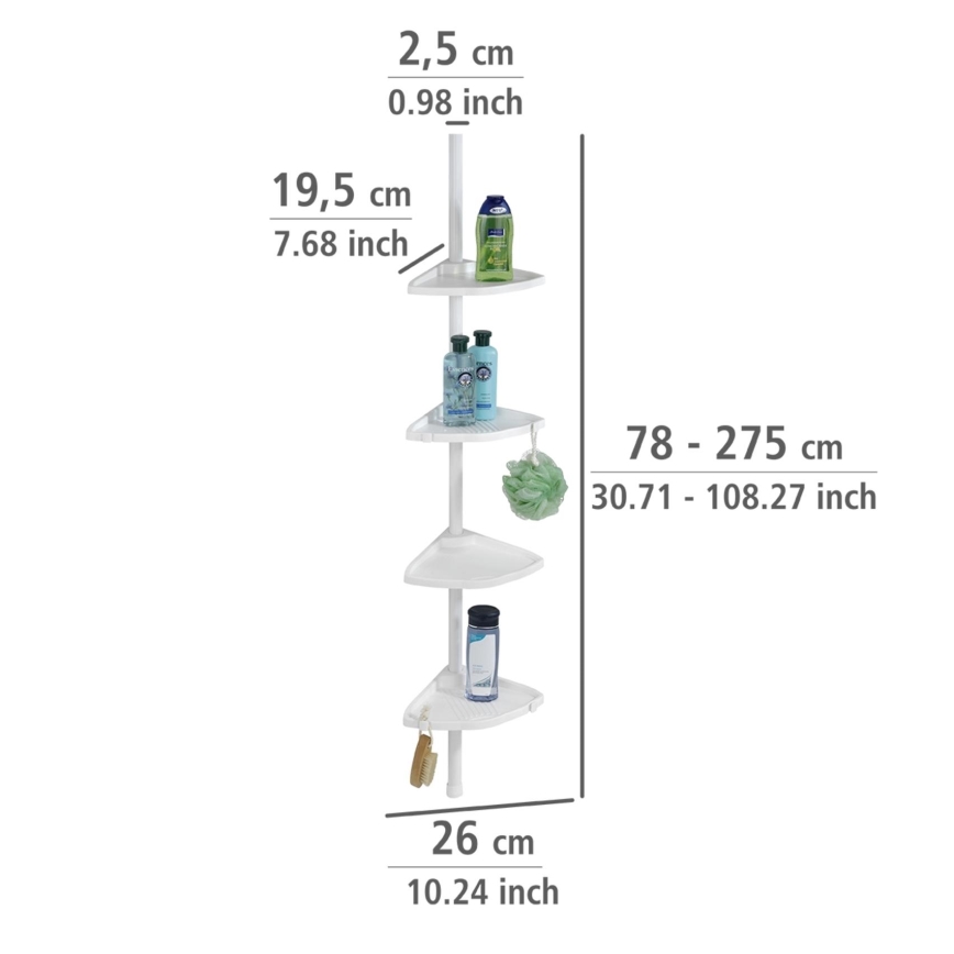 WENKO 3201010100 - Hjørneelement COMPACT 26x195 cm hvid