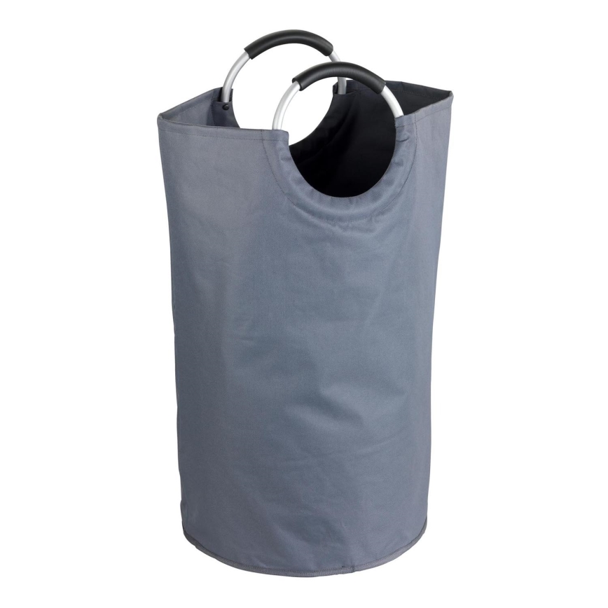 WENKO 3440803100 - Vasketøjskurv JUMBO 38x72 cm antracit/sølv/sort