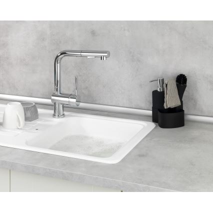 WENKO 3620127800 - Vaskesæt EMPIRE 11x19 cm sort/sølv