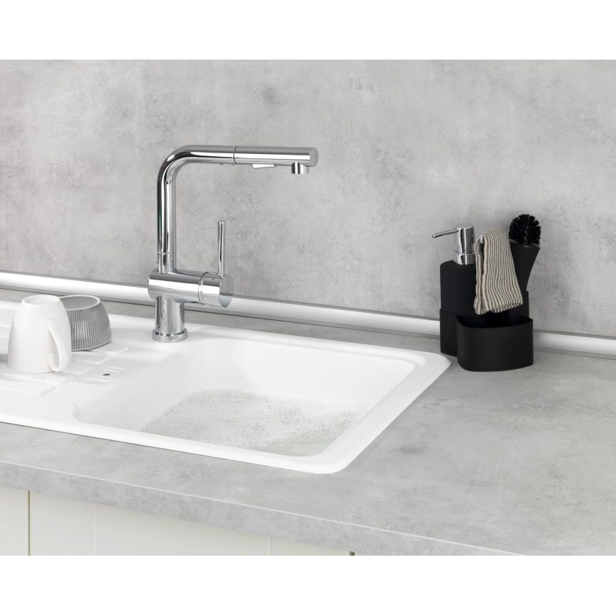 WENKO 3620127800 - Vaskesæt EMPIRE 11x19 cm sort/sølv