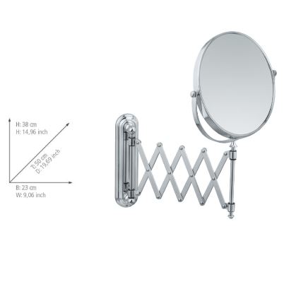 WENKO 3656241100 - Kosmetik-spejl TELESCOPE DELUXE 23x38 cm poleret krom