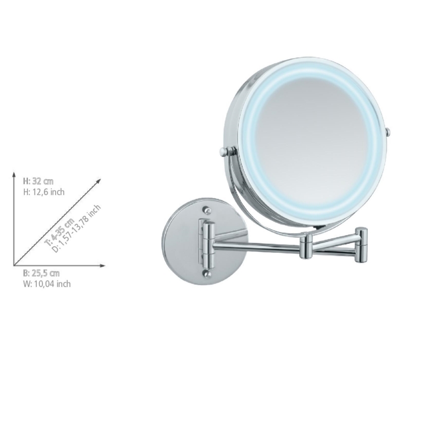 WENKO 3656530100 - Spejl POWER-LOC 25,5x32 cm poleret krom