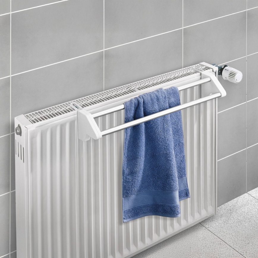 WENKO 3703100 - Tørrestativ TWIN 60x13 cm sølv/hvid