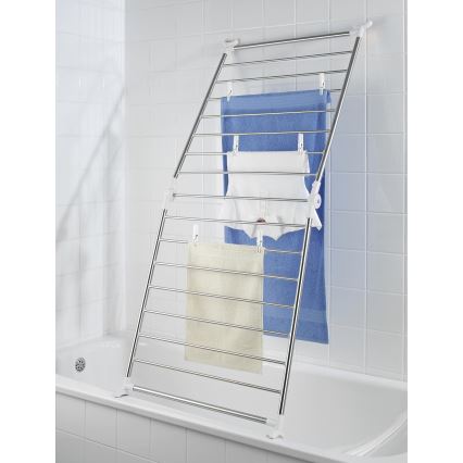 WENKO 3772020100 - Tørrestativ PROFI 65x150 cm rustfrit stål/sølv/hvid