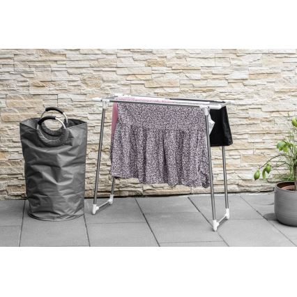 WENKO 3774020100 - Tørrestativ PROFI SINGLE 87x79 cm rustfrit stål/sølv/hvid
