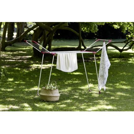 WENKO 3774021100 - Tørrestativ SUMMER DRY 153x76 cm, hvid/lyserød