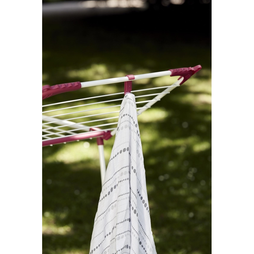 WENKO 3774021100 - Tørrestativ SUMMER DRY 153x76 cm, hvid/lyserød