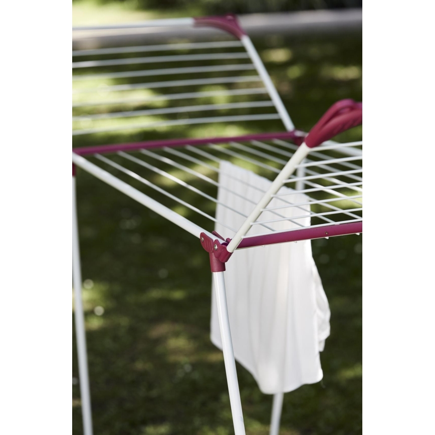 WENKO 3774021100 - Tørrestativ SUMMER DRY 153x76 cm, hvid/lyserød