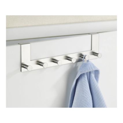 WENKO 4468060100-CELANO knagerække 39x11 cm rustfrit stål/sølv