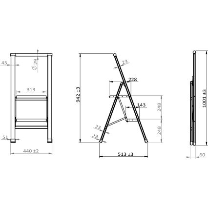 WENKO 50482100 - ALU-DESIGN trappestige 44x101 cm sort