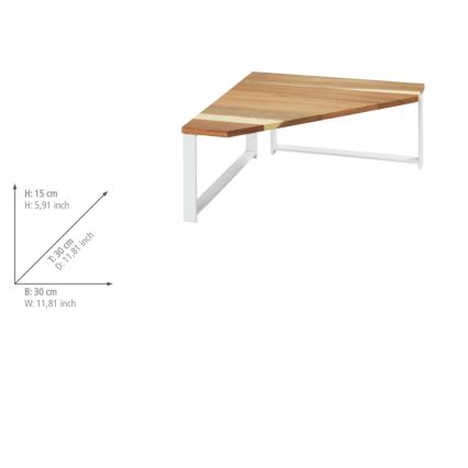 WENKO 53026100 - Hylde LOUISA 30x30 cm hvid/brun
