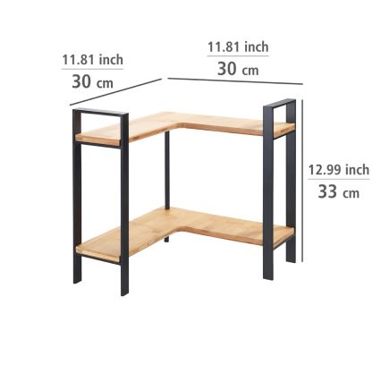WENKO 53028100 - LOU-hylde 30x33 cm sort/brun