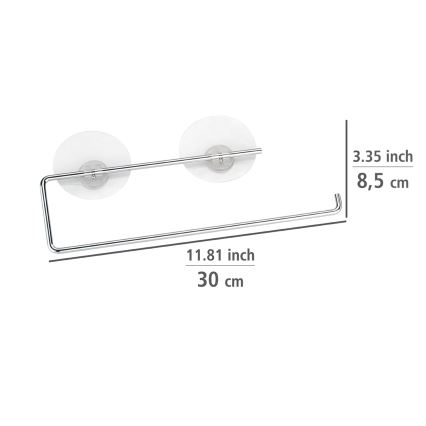 WENKO 53130100 - Viskestykkeholder STATIC-LOC 30x8,5 cm sølv/gennemsigtig