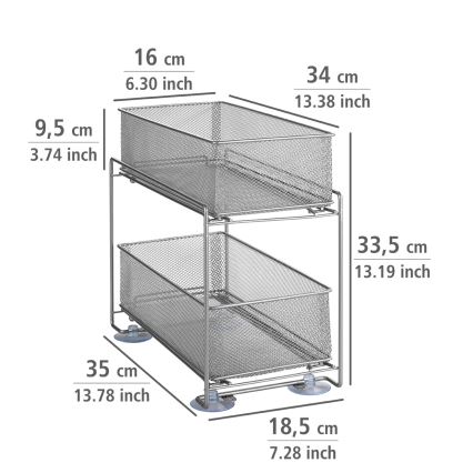 WENKO 53140800 - GIOMA-hylde 35 x 33,5 cm, sølv