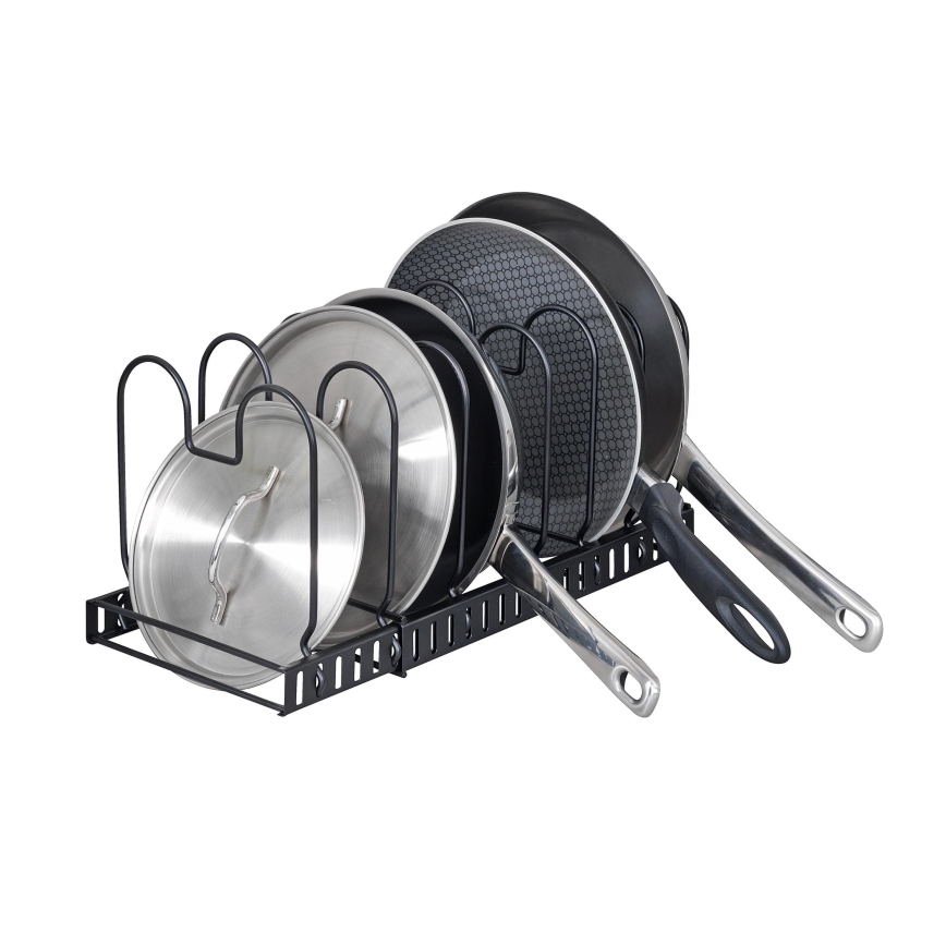 WENKO 53149100 - Holder til grydelåg og pander 18x18 cm sort