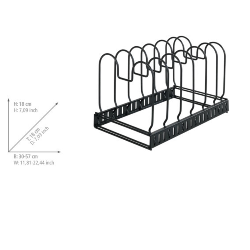 WENKO 53149100 - Låg- og pandeholder 18x18 cm sort