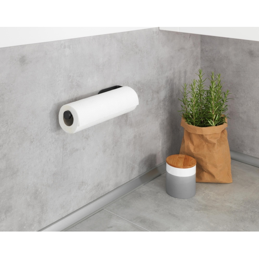 WENKO 53214100 - Rulleholder NIO 27,5x7 cm sort