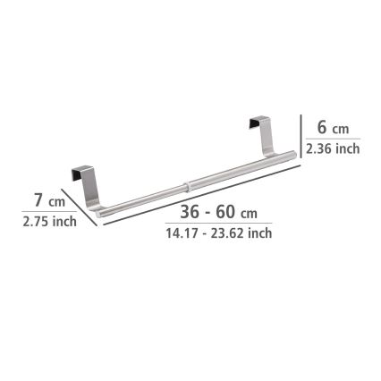 WENKO 53245100 - Håndklædeholder TELESCOPE 7x6 cm sølv/sort