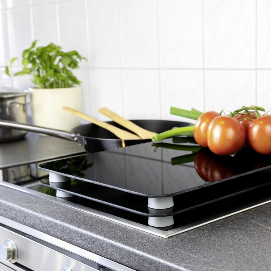 WENKO 53898100 - Afdækningsplade 52 x 30 cm sort/grå/gennemsigtig