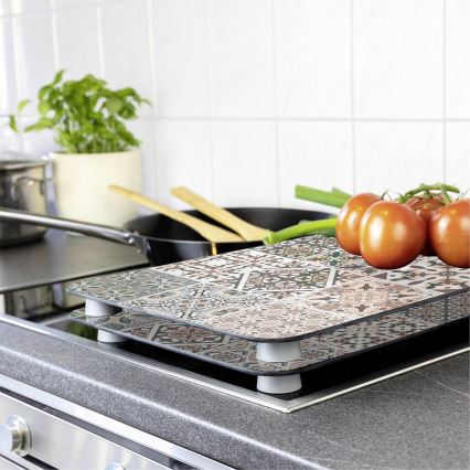 WENKO 53904100 - Dæksel til kogeplade 30x52 cm multifarvet/grå/gennemsigtig