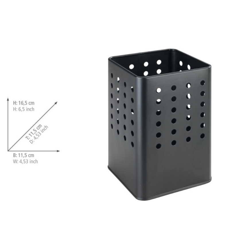 WENKO 54017100 - Bestikholder SILIO 11,5x16,5 cm sort