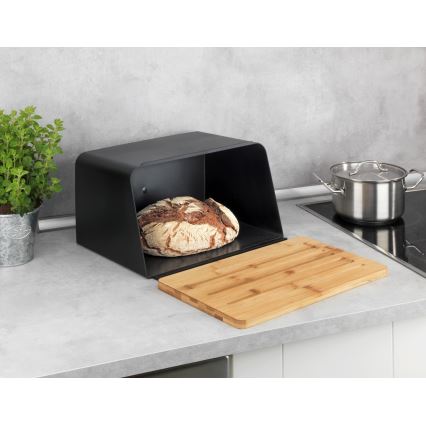 WENKO 54098100 - Brødkasse KUBO 35x26,5 cm sort/brun