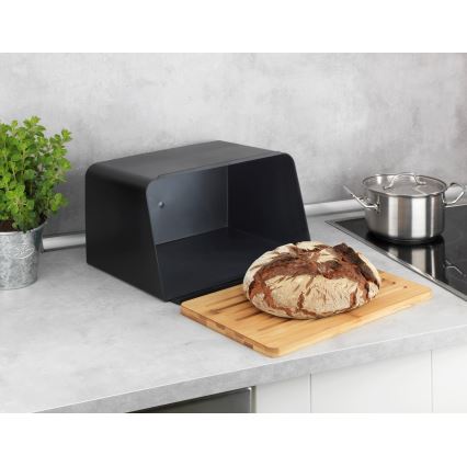 WENKO 54098100 - Brødkasse KUBO 35x26,5 cm sort/brun