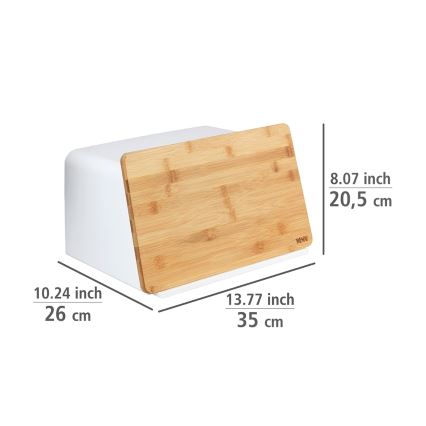 WENKO 54099100 - Brødkasse KUBO 35x26,5 cm hvid/brun