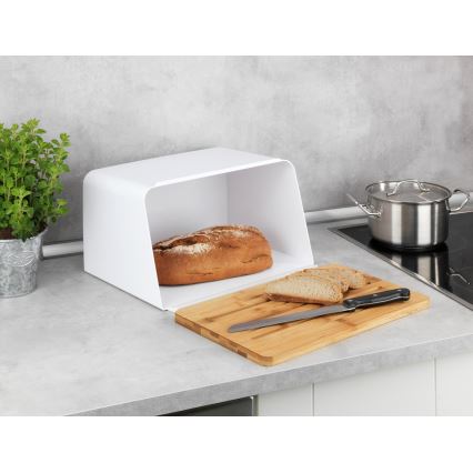 WENKO 54099100 - Brødkasse KUBO 35x26,5 cm hvid/brun