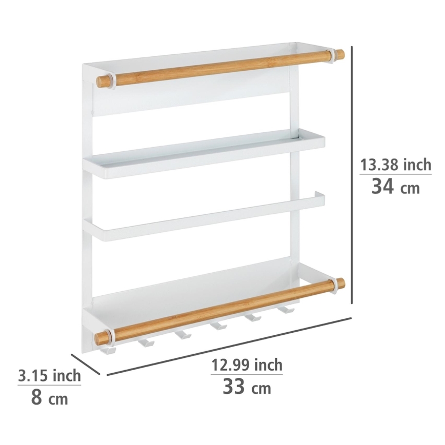 WENKO 54113100 - Organizer MAGNA 33x34 cm hvid/brun/sort