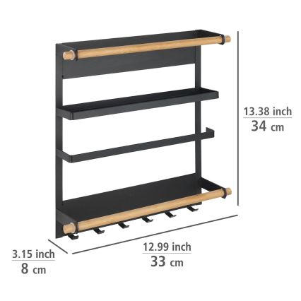 WENKO 54114100 - Organizer MAGNA 33x34 cm sort/brun