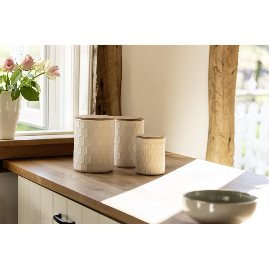 WENKO 54222100 - Box MAYA 13x17 cm hvid/brun