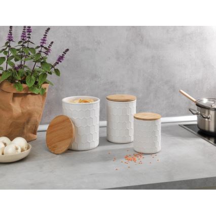 WENKO 54222100 - Box MAYA 13x17 cm hvid/brun