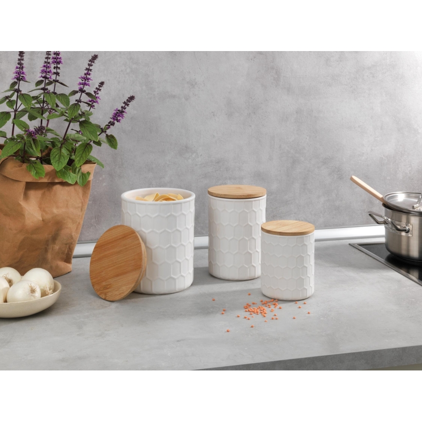 WENKO 54222100 - Box MAYA 13x17 cm hvid/brun