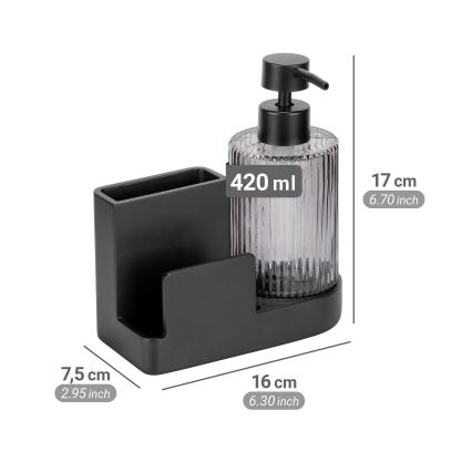 WENKO 54654100 - Organizer PINA 16x17 cm sort