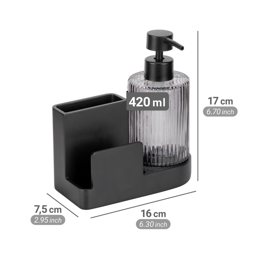 WENKO 54654100 - Organizer PINA 16x17 cm sort