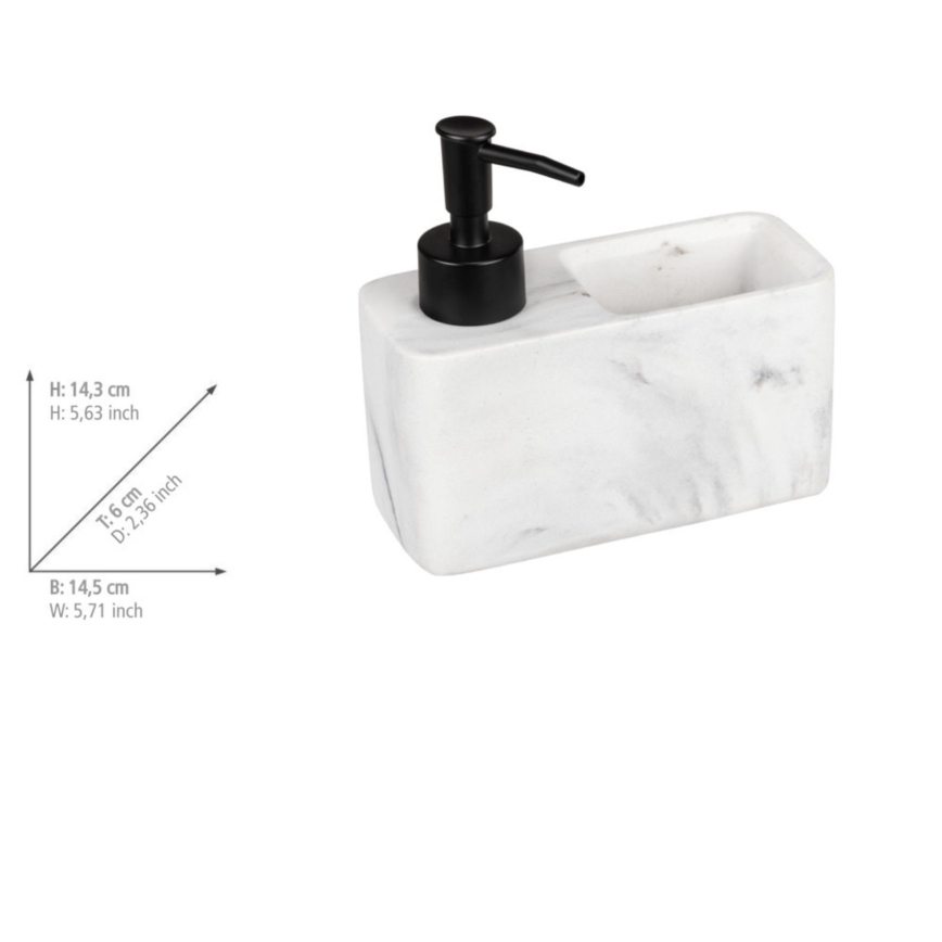 WENKO 54668100 - Sæbedispenser RESA 14,5x14,3 cm hvid/sort