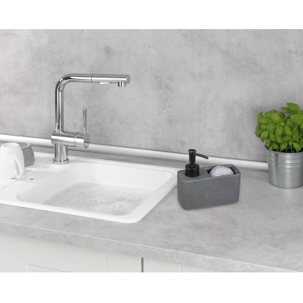 WENKO 54669100 - Sæbedispenser RESA 14,5x14,3 cm grå/sort