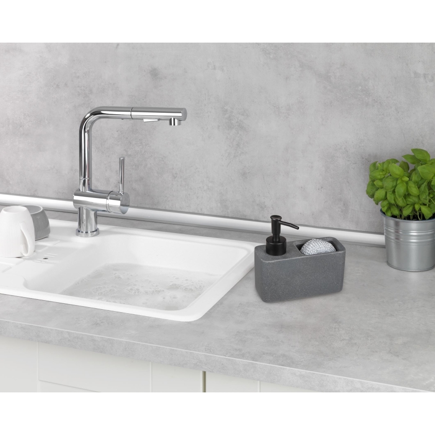 WENKO 54669100 - Sæbedispenser RESA 14,5x14,3 cm grå/sort