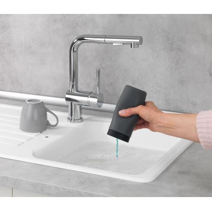 WENKO 54680100 - Dispenser EASY SQUEEZ-E 6x14 cm grå/sort