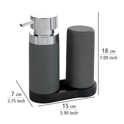 WENKO 54735100 - Vaskestation EASY SQUEEZ-E 15x18 cm grå/grå