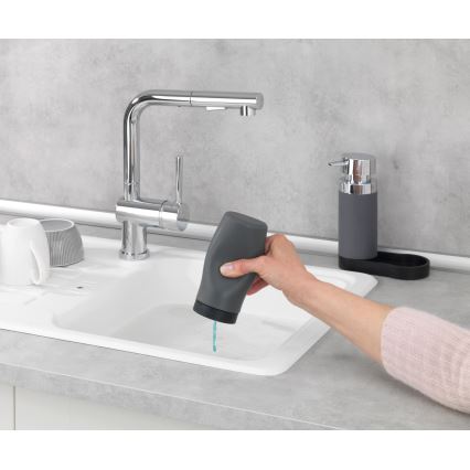 WENKO 54735100 - Vaskestation EASY SQUEEZ-E 15x18 cm grå/grå
