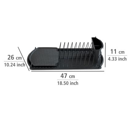 WENKO 54767100 - Afdrypningsbakke BASIC 47,5x26,5 cm sort