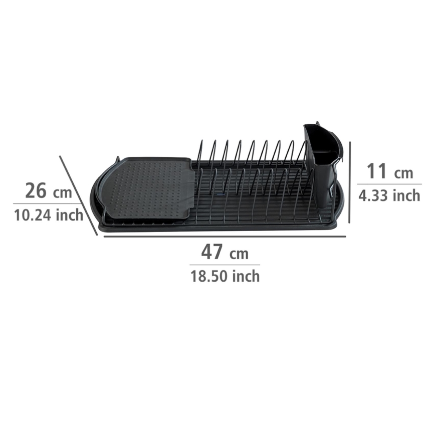 WENKO 54767100 - Afdrypningsbakke BASIC 47,5x26,5 cm sort