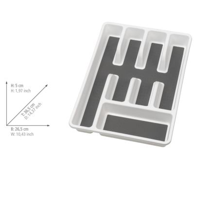 WENKO 54788100 - Bestikindsats 26,5x36,5 cm hvid/grå