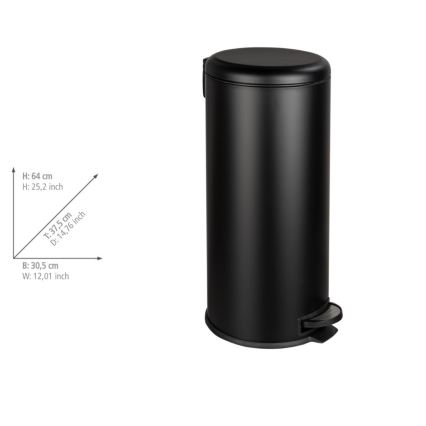 WENKO 54915100 - Kurv LEMAN 30,5x64 cm sort